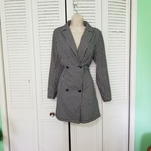 Houndstooth In The Style unlined coat jacket 8 12